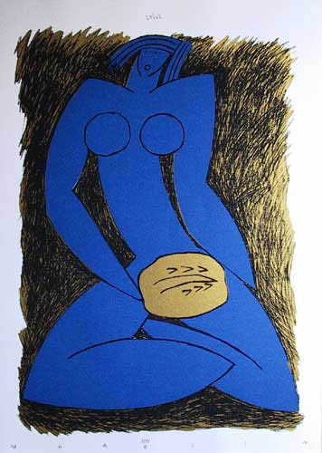 ragazza del pane oro_blu_nero